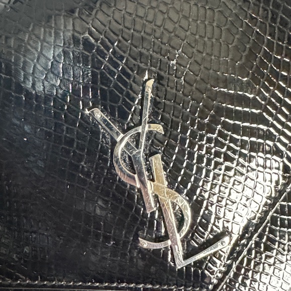 Yves Saint Laurent Black Python Embossed Clutch (Authentic) - Picture 3 of 5